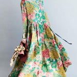 National Style Flower Printed Long Dress