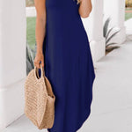 Off-Shoulder Casual Comfort Halter Neck Long Pocket Dress