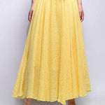 Casual A-Line Elastic Waist Solid Color Skirts