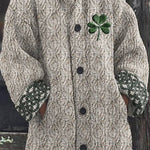 Women's Irish Celtic Knot Jacquard Hooded Sweater