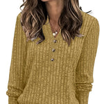 Mira ��� Soft Ribbed V-Neck Knit Top