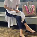 Casual Simple Split-Side Designed Long T-Shirt