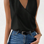 Black Sleeveless Plain Top