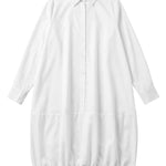 Long Sleeves Loose Solid Color Lapel Collar Midi Dresses Shirt Dress
