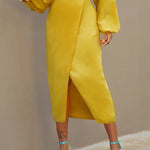 Bodycon High Waisted Solid Color Split-Front Skirts Bottoms