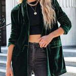 It's Just A Crush Pocketed Velvet Blazer