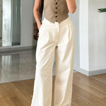 Casual Lasel Vest & Pants Two-Piece Set