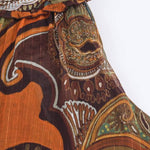 Retro Paisley Halter Neck Asymmetrical Top