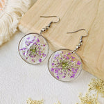 Forget Me Not Queen AnneLace Resin Pressed Flower Earrings