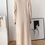Original Loose Solid Color Split-Front Sweater Dress