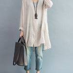 Original Solid Sun-Protection V-Neck Blouse Tops