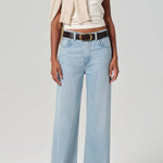 Light Blue High-Waisted Wide-Leg Jeans
