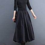 Urban Loose Drawstring High Waisted Black Bubble Skirt