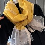 Sun-Protection Beaded See-Through Shawl&Scarf