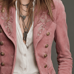 Vintage Double-Breasted Suede Embroidery Jacket