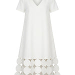 A-line Loose Solid Color Split-Joint Tasseled V-neck Midi Dresses