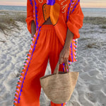 Fruit Print Oversized Shirt and Elastic Waist Pocket Pants Set