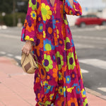 Pink babydoll dress with daisy print