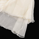 A-Line High Waisted Ruffle Trim Solid Color Tied V-Neck Mini Dresses