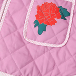 Rose Print Bow Quilted Jacket