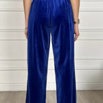 Golden Velvet Wide -legged Pants Straight Velvet Pants