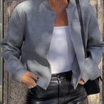 knitted baseball shirt loose casual cardigan jacket