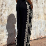 Casual Geometric Print Patchwork Loose Mid Waist Harlan Patchwork Bottoms