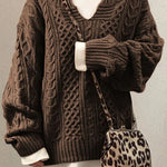 Knitted Pattern Casual Knit Sweater