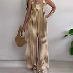 Women's Loose Casual Striped Jumpsuit