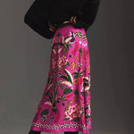 Creative Tropical Rainforest Unique Print High Rise Midi Skirt