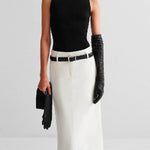 Solid Color Split-Back Skirts Bottoms