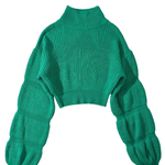 Loose Turtleneck Puff Sleeve Thick Sweater