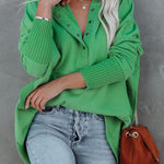 Women's New V-Neck Hooded Irregular Sweater