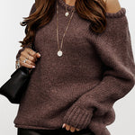 Women  Ribbed Knitted Oversized Pullover Sweater