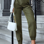 Multicolor Casual Cargo Pants Multi-Pocket Skinny Pants