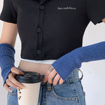 Casual Wool Knitting Keep Warm Solid Color Arm Warmers Accessories