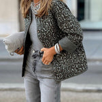Leopard print stylish warm jacket
