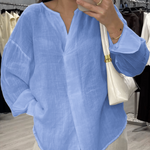 Women's Casual Solid Color Cotton Linen Shirt