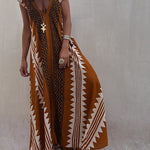 Beach Dates Ethnic Print A-line Maxi Dress