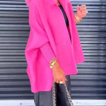 Warm Call Knit Long Sleeve Zipper Plush Hooded Pocket Loose Cardigan