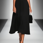Women's Colorblock Square Neck Cap Shoulder Sleeve Waist Midi Dress
