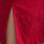 A-Line Loose Chinese Frog Buttons Pockets Solid Color Split-Side V-Neck Midi Dresses