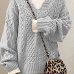 Knitted Pattern Casual Knit Sweater