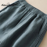 Summer thin cotton linen wide-leg pants