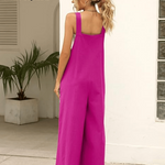 Women's Summer Cotton Linen Overalls â€?Adjustable & Relaxed Fit Jumpsuit