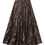 High-waisted A-line versatile mid-length slimming pleated skirt