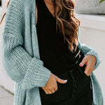Drop Shoulder Open Front Knit Oversized Sweater Cardigan
