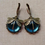 Vintage Dragonfly Glass Earrings