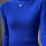 Casual Skinny Long Sleeves Solid Color Half Turtleneck Sweater Tops