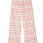 Good Luck Linen Blend Koi Pattern High Rise Elastic Waist Loose Pants